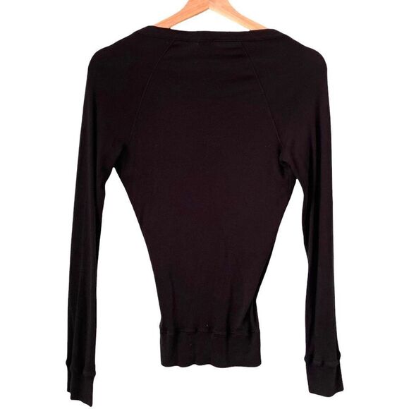 Splendid Black Wrap Long Sleeve Top in Size Medium - Picture 2 of 8
